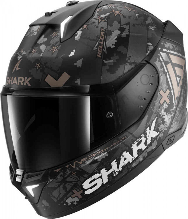 Мотошлем интеграл Shark Skwal i3 Hellcat Черный матовый/Серый HE0829E-KUA-XS