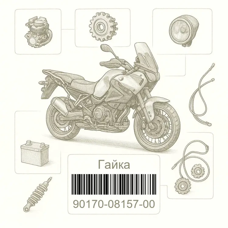 90170-08157-00 Гайка, Yamaha Номер детали 90170-08157-00, 901700815700, 90170-08157, 9017008157, 90170 08157