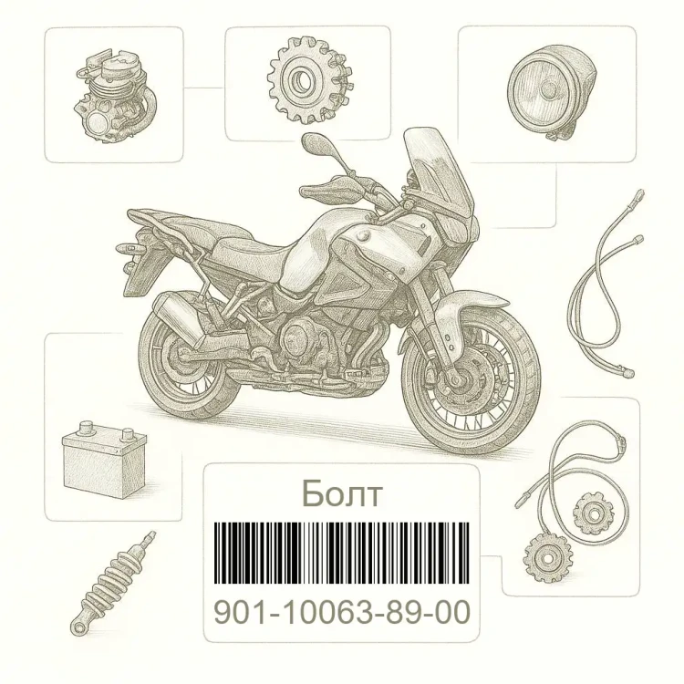 901-10063-89-00 Болт, Yamaha Номер детали 901-10063-89-00, 901100638900, 901-10063-89, 9011006389, 901 10063 89