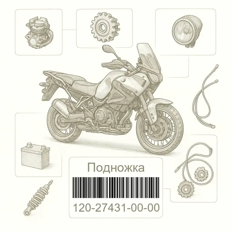 120-27431-00-00 Подножка, Yamaha Номер детали 120-27431-00-00, 120274310000, 120-27431-00, 1202743100, 120 27431 00