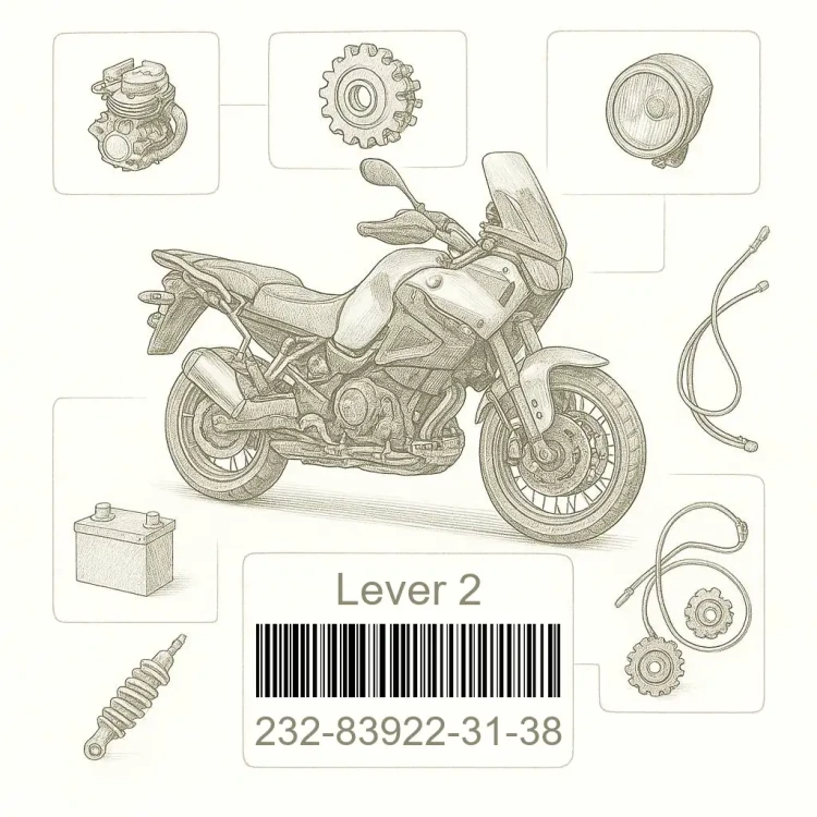 232-83922-31-38 Lever 2, Yamaha Номер детали 232-83922-31-38, 232839223138