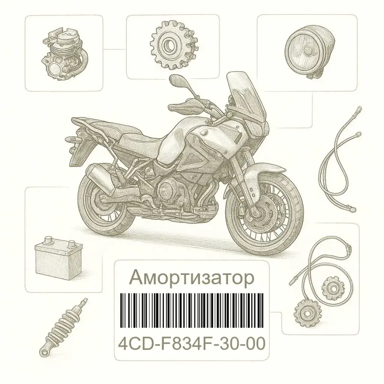 4CD-F834F-30-00 Амортизатор, Yamaha Номер детали 4CD-F834F-30-00, 4CDF834F3000, 4CD-F834F-30, 4CDF834F30, 4CD F834F 30