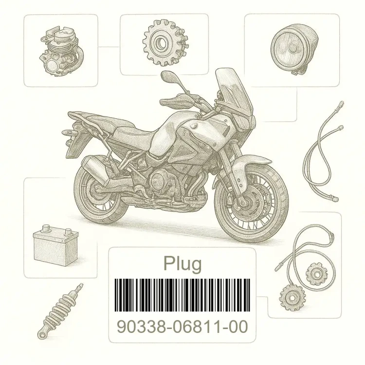 90338-06811-00 Plug, Yamaha Номер детали 90338-06811-00, 903380681100, 90338-06811, 9033806811, 90338 06811