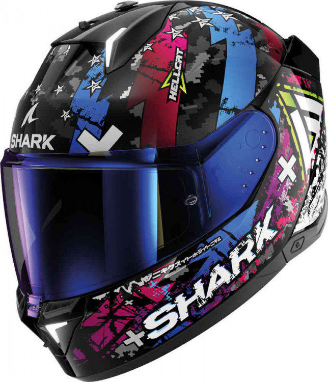 Мотошлем интеграл Shark Skwal i3 Hellcat Черный/Синий HE0828E-KUB-M