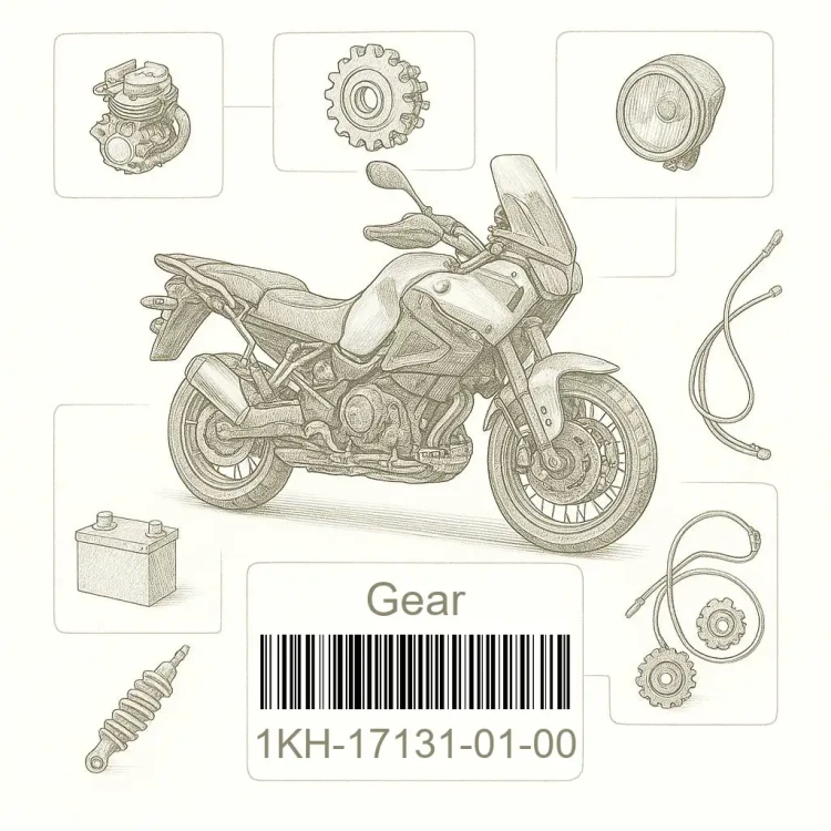 1KH-17131-01-00 Gear, 3Rd Pinion, Yamaha Номер детали 1KH-17131-01-00, 1KH171310100, 1KH-17131-01, 1KH1713101, 1KH 17131 01