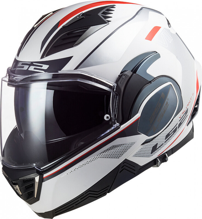 Мотошлем модуляр LS2 FF900 Valiant II Hub Белый/Серебристый 509002402XS