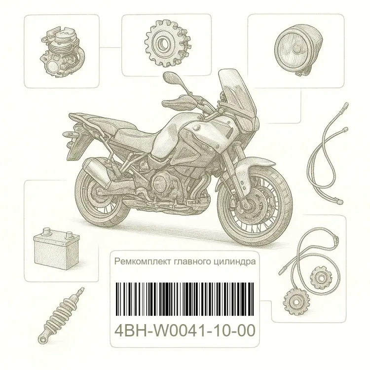 4BH-W0041-10-00 Ремкомплект главного цилиндра, Yamaha Номер детали 4BH-W0041-10-00, 4BHW00411000, 4BH-W0041-10, 4BHW004110, 4BH W0041 10