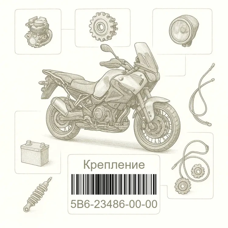 5B6-23486-00-00 Крепление, Yamaha Номер детали 5B6-23486-00-00, 5B6234860000, 5B6-23486-00, 5B62348600, 5B6 23486 00