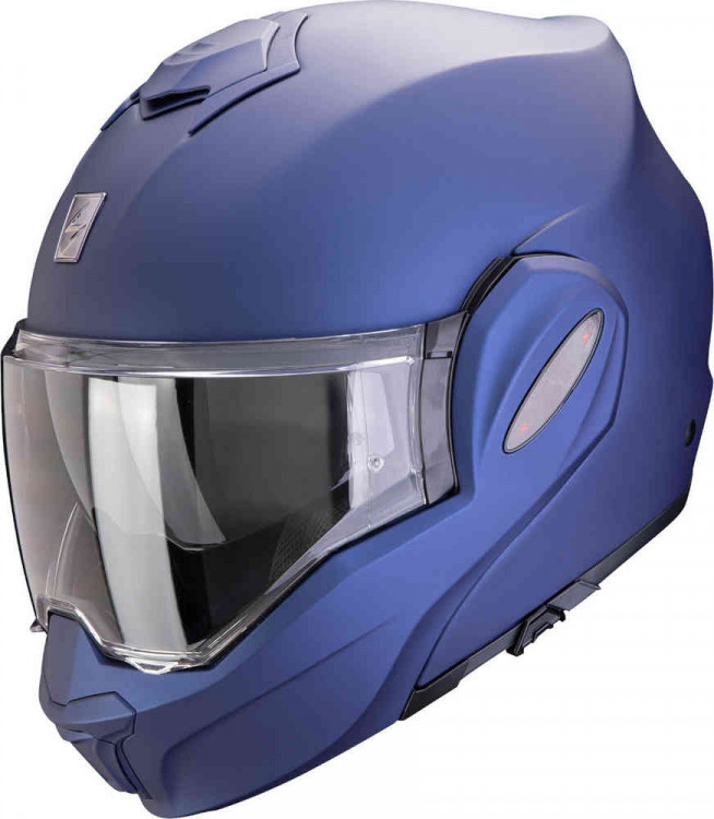 Мотошлем модуляр Scorpion Exo-Tech Evo Pro Solid Матовый синий 2099900209093