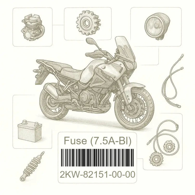 2KW-82151-00-00 Fuse (7.5A-Bl), Yamaha Номер детали 2KW-82151-00-00, 2KW821510000, 2KW-82151-00, 2KW8215100, 2KW 82151 00