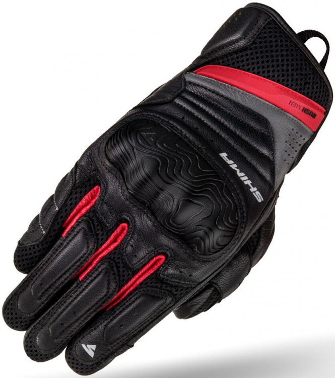 Мотоперчатки для города, спорта и туринга SHIMA Rush Черный/Красный RUSH-GLOVES-MEN-RED-S