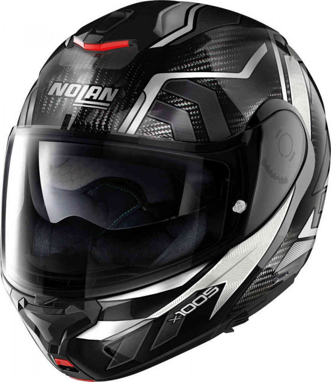 Мотошлем модуляр Nolan X-1005 Ultra Carbon Sandglas N-Com Черный/Белый U150006720485