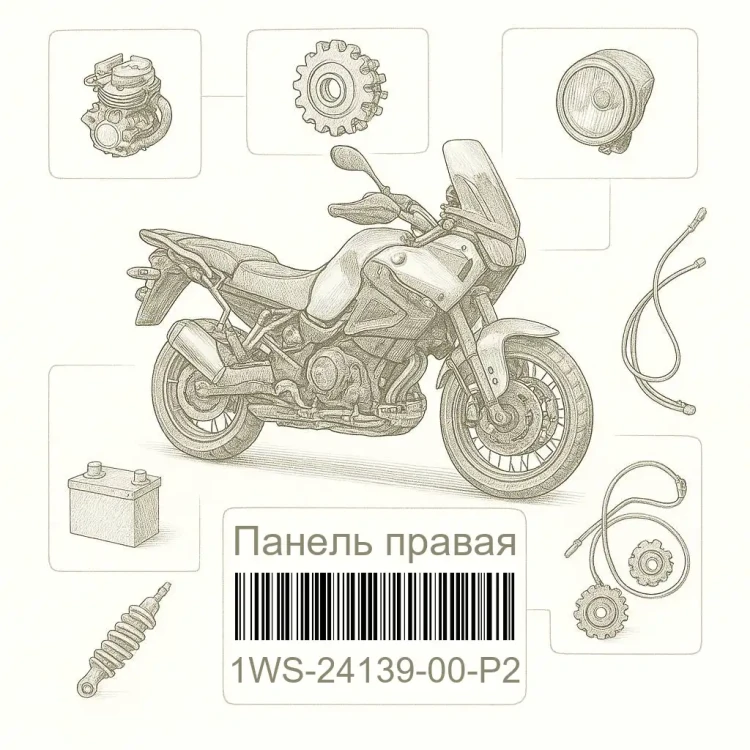 1WS-24139-00-P2 Панель правая, Yamaha Номер детали 1WS-24139-00-P2, 1WS2413900P2
