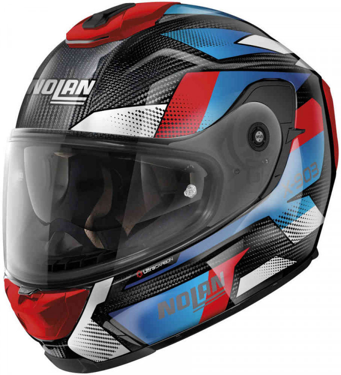 Мотошлем интеграл Nolan X-903 Ultra Carbon Highspeed N-Com Черный/Красный/Синий X9U0006940785