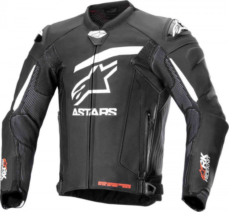 Мотокуртка кожаная мужская Alpinestars GP Plus R V4 Rideknit Черный/Белый 3100324-12-48