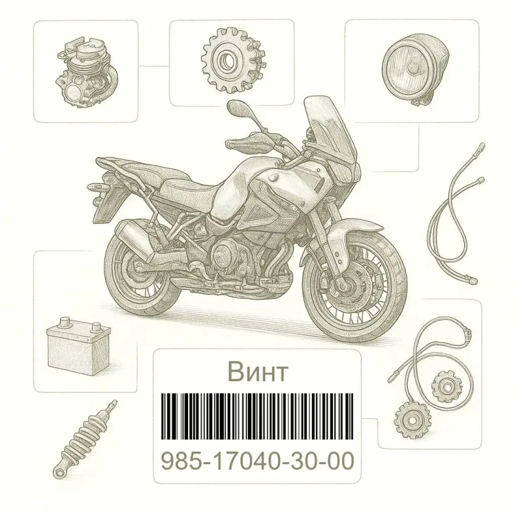 985-17040-30-00 Винт, Yamaha Номер детали 985-17040-30-00, 985170403000, 985-17040-30, 9851704030, 985 17040 30