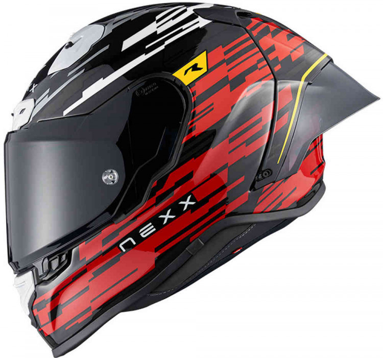 Мотошлем интеграл Nexx X.R3R Glitch Racer Красный/Белый 01XR3234150150XS
