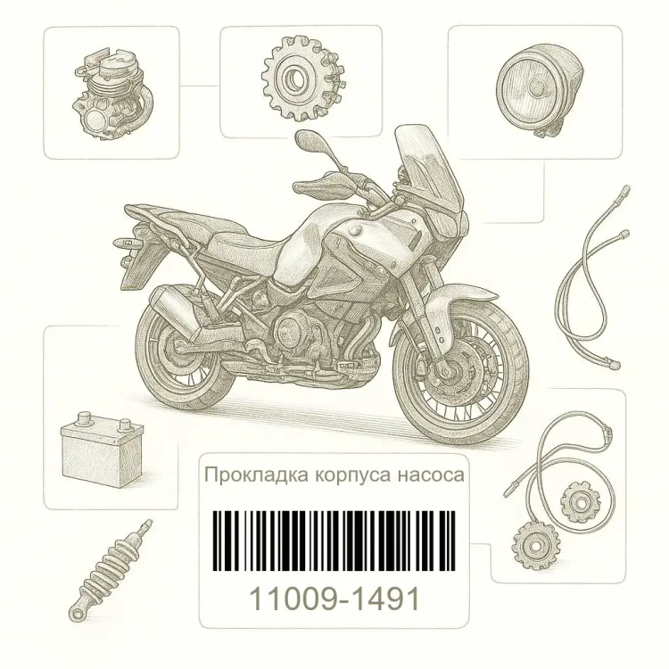 11009-1491 Прокладка корпуса насоса, Kawasaki Номер детали 11009-1491, 110091491