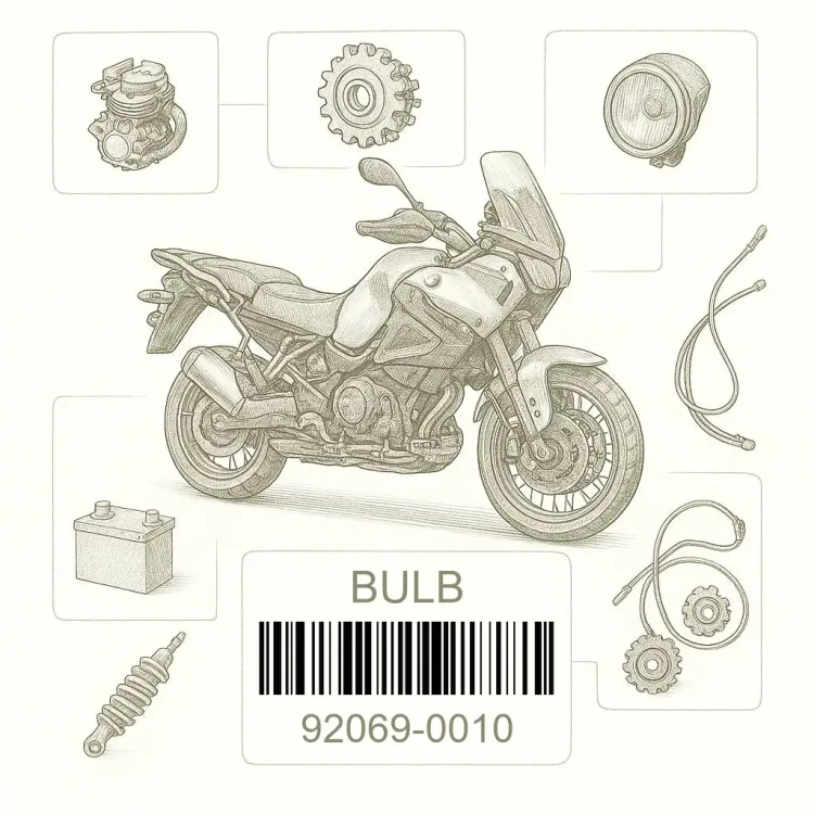 92069-0010 BULB,12V 35/35W, Kawasaki Номер детали 92069-0010, 920690010