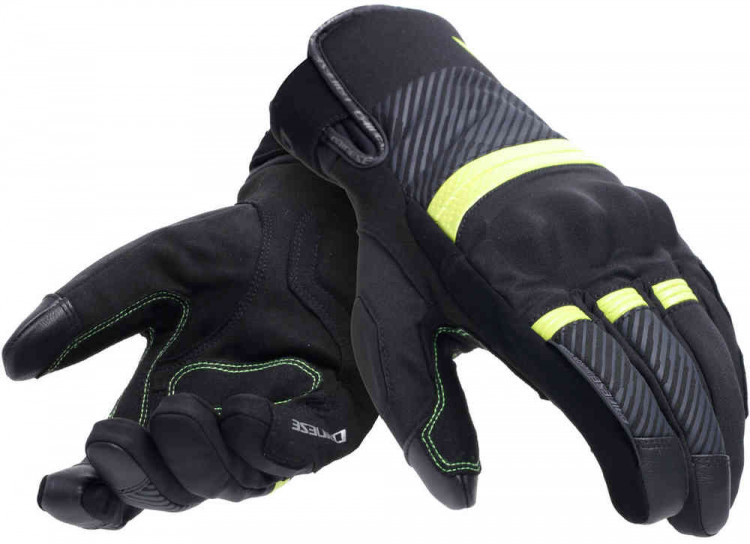 Мотоперчатки для города, спорта и туринга Dainese Fulmine D-Dry Черный/Желтый 18100009-95L-S