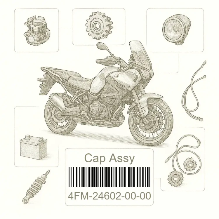 4FM-24602-00-00 Cap Assy, Yamaha Номер детали 4FM-24602-00-00, 4FM246020000, 4FM-24602-00, 4FM2460200, 4FM 24602 00