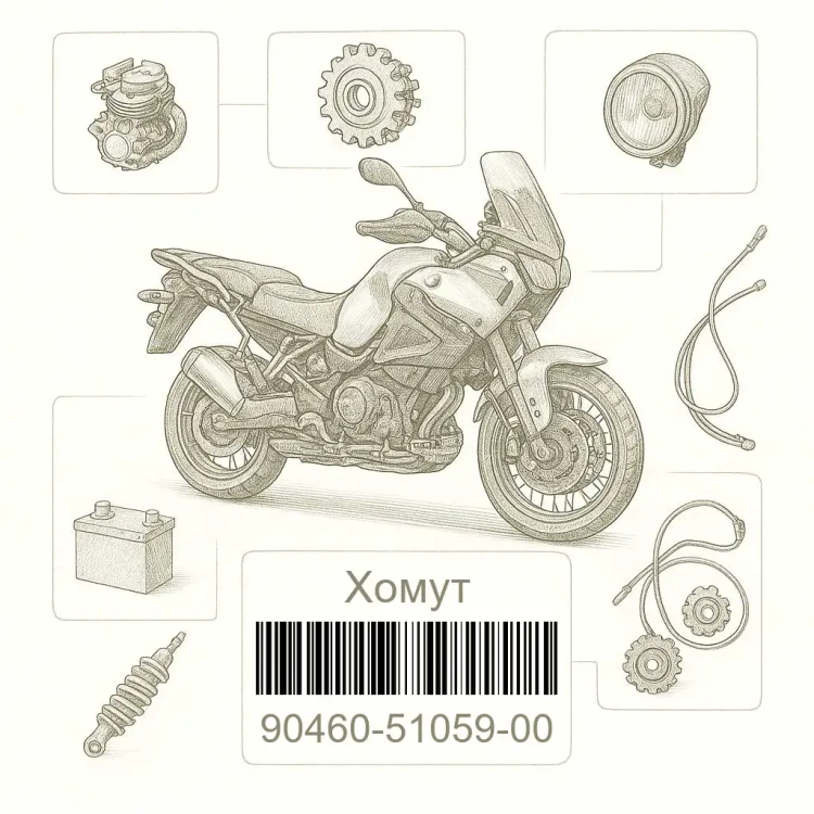 90460-51059-00 Хомут, Yamaha Номер детали 90460-51059-00, 904605105900, 90460-51059, 9046051059, 90460 51059