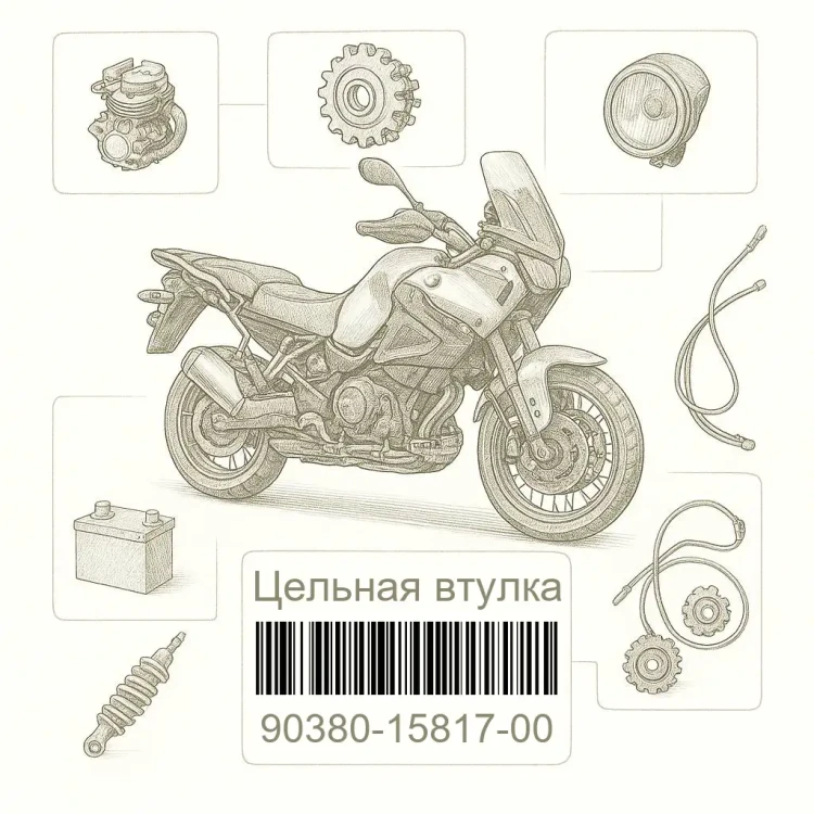 90380-15817-00 Цельная втулка, Yamaha Номер детали 90380-15817-00, 903801581700, 90380-15817, 9038015817, 90380 15817