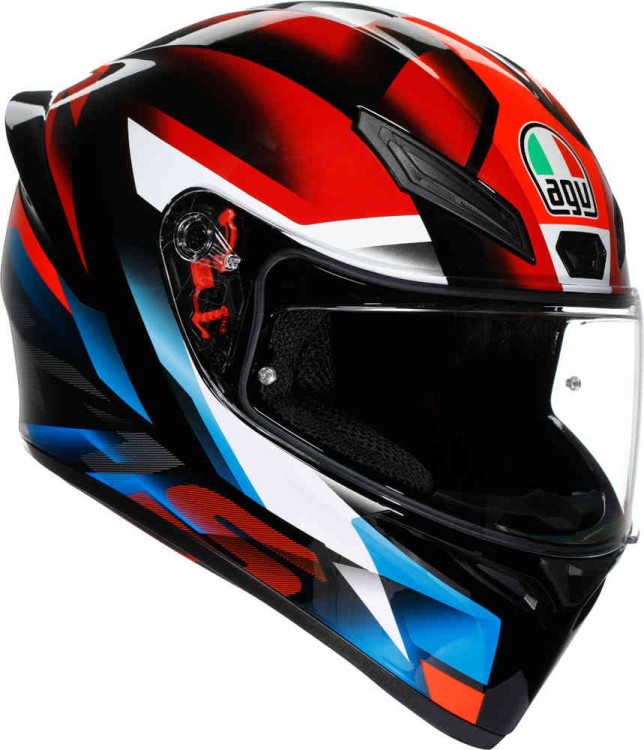 Мотошлем интеграл AGV K1 S Fastlap Черный/Красный/Синий 18394001-066-XS