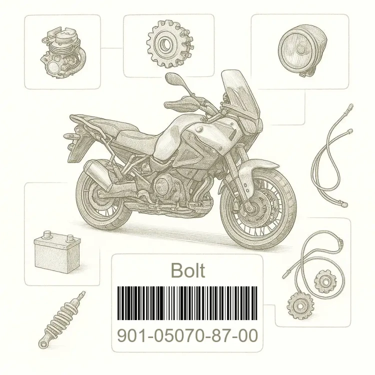 901-05070-87-00 Bolt, Flange, Yamaha Номер детали 901-05070-87-00, 901050708700, 901-05070-87, 9010507087, 901 05070 87