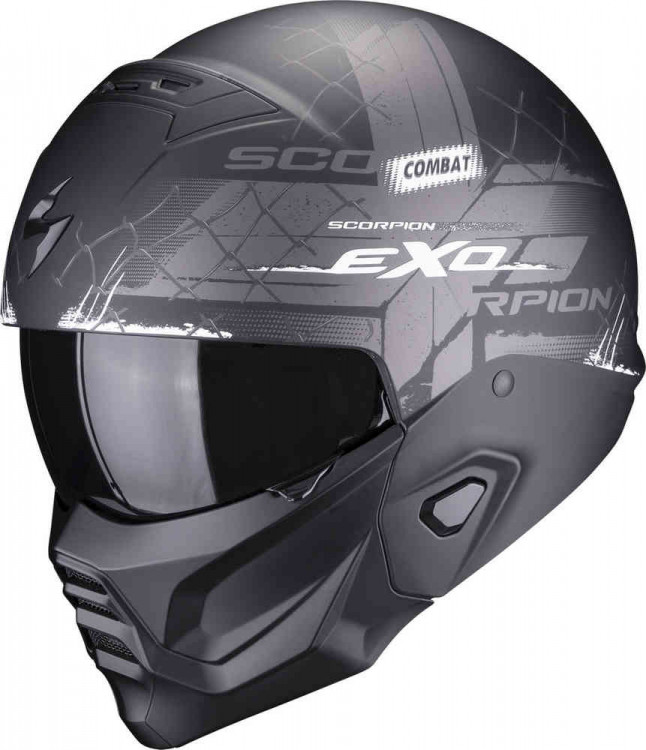 Мотошлем открытый Scorpion EXO-Combat II Xenon Черный матовый/Белый 182-418-227-02
