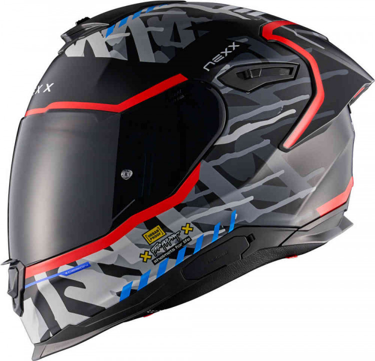 Мотошлем интеграл Nexx Y.100R Urbangram Черный матовый/Красный 01YR10140902900M