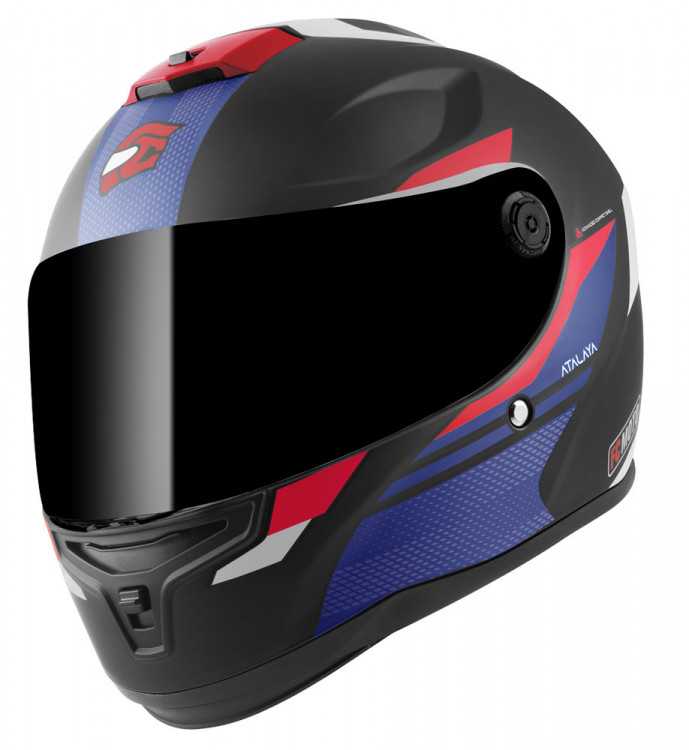 Мотошлем интеграл FC-Moto FF114B Zeron Чёрный Матовый/Красный/Синий/Белый FCM-17-MH-035-1432-M