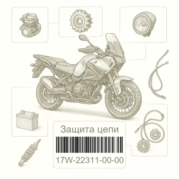 17W-22311-00-00 Защита цепи, Yamaha Номер детали 17W-22311-00-00, 17W223110000, 17W-22311-00, 17W2231100, 17W 22311 00