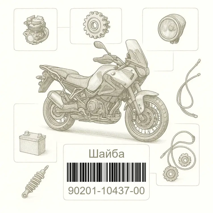 90201-10437-00 Шайба, Yamaha Номер детали 90201-10437-00, 902011043700, 90201-10437, 9020110437, 90201 10437