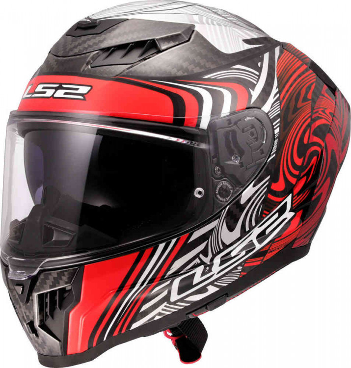Мотошлем интеграл LS2 FF807 Dragon Enthum Carbon углерод/красный/белый 168075332XS