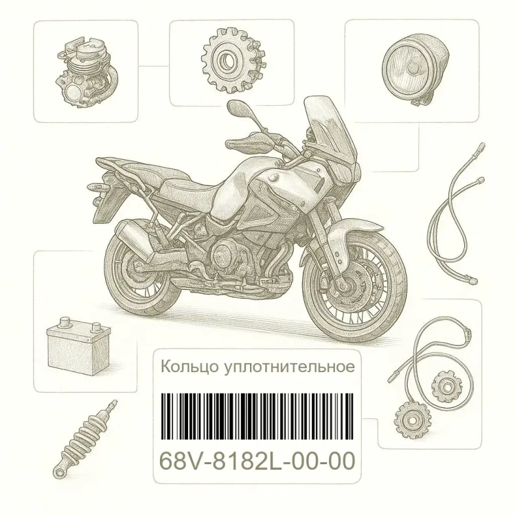 68V-8182L-00-00 Кольцо уплотнительное, Yamaha Номер детали 68V-8182L-00-00, 68V8182L0000, 68V-8182L-00, 68V8182L00, 68V 8182L 00