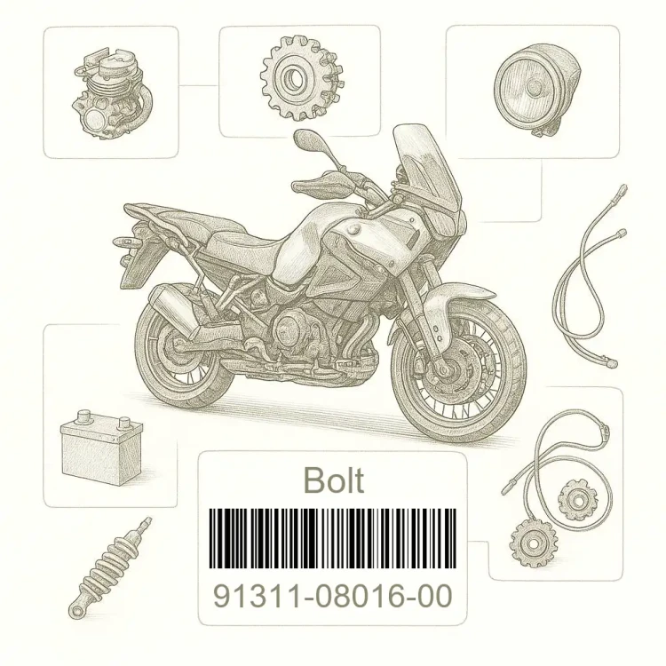 91311-08016-00 Bolt, Hexagon Socket Head, Yamaha Номер детали 91311-08016-00, 913110801600, 91311-08016, 9131108016, 91311 08016