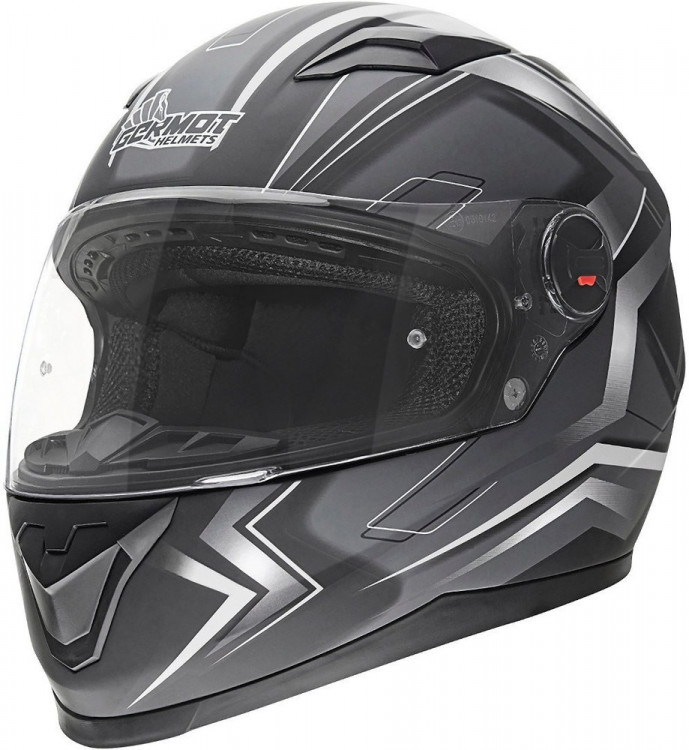 Мотошлем интеграл Germot GM 320 Черный матовый/Белый 00032022-XS