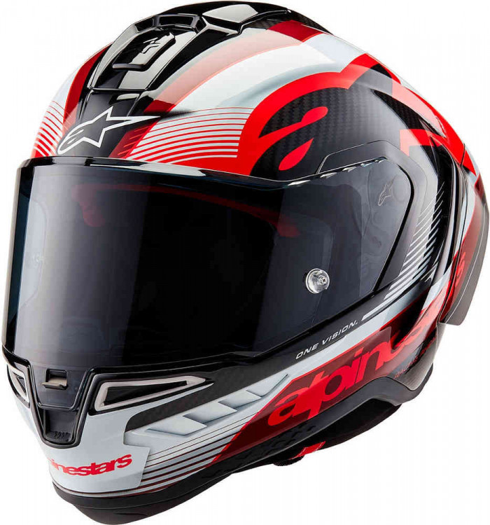 Мотошлем интеграл Alpinestars Supertech R10 Team Carbon Черный/Красный/Белый 8200224-1352-XS