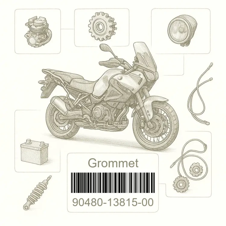 90480-13815-00 Grommet, Yamaha Номер детали 90480-13815-00, 904801381500, 90480-13815, 9048013815, 90480 13815