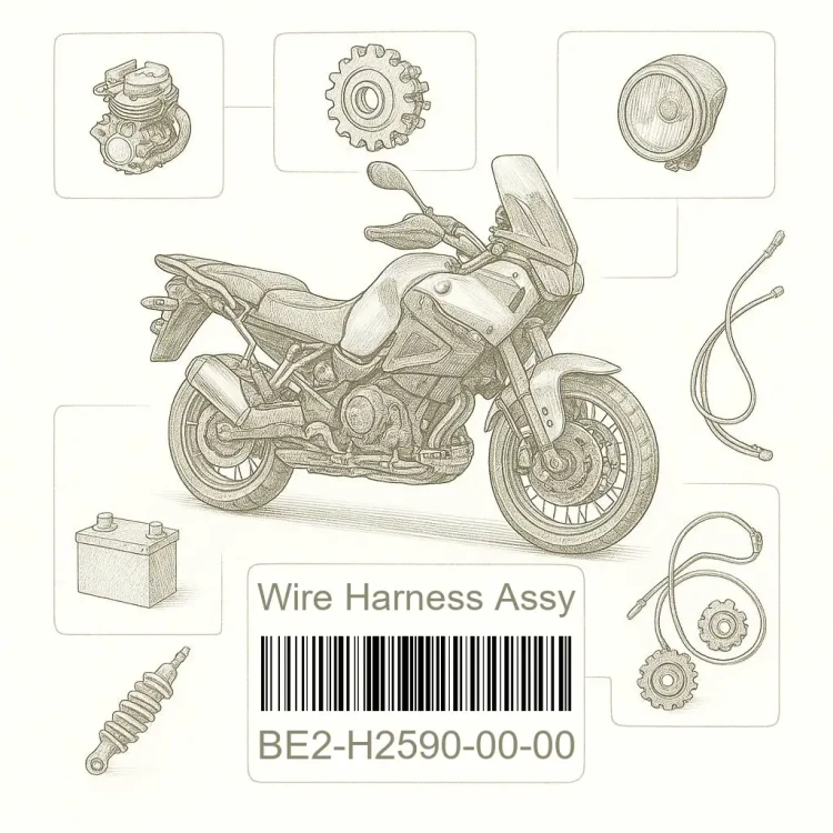 BE2-H2590-00-00 Wire Harness Assy, Yamaha Номер детали BE2-H2590-00-00, BE2H25900000, BE2-H2590-00, BE2H259000, BE2 H2590 00