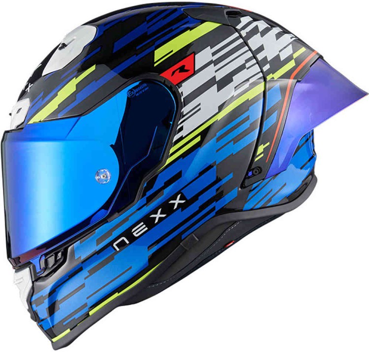 Мотошлем интеграл Nexx X.R3R Glitch Racer Синий/Желтый 01XR3234151630XS