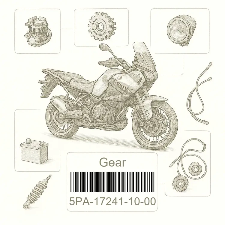 5PA-17241-10-00 Gear, 4Th Wheel, Yamaha Номер детали 5PA-17241-10-00, 5PA172411000, 5PA-17241-10, 5PA1724110, 5PA 17241 10