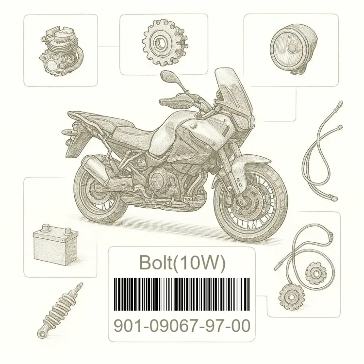 901-09067-97-00 Bolt(10W), Yamaha Номер детали 901-09067-97-00, 901090679700, 901-09067-97, 9010906797, 901 09067 97