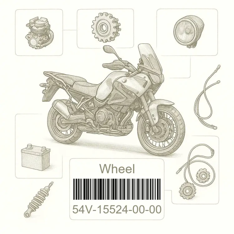 54V-15524-00-00 Wheel, Starter, Yamaha Номер детали 54V-15524-00-00, 54V155240000, 54V-15524-00, 54V1552400, 54V 15524 00