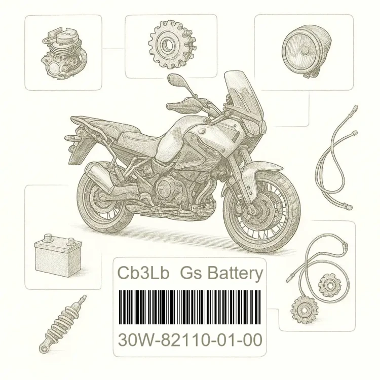 30W-82110-01-00 Cb3Lb  Gs Battery, Yamaha Номер детали 30W-82110-01-00, 30W821100100, 30W-82110-01, 30W8211001, 30W 82110 01