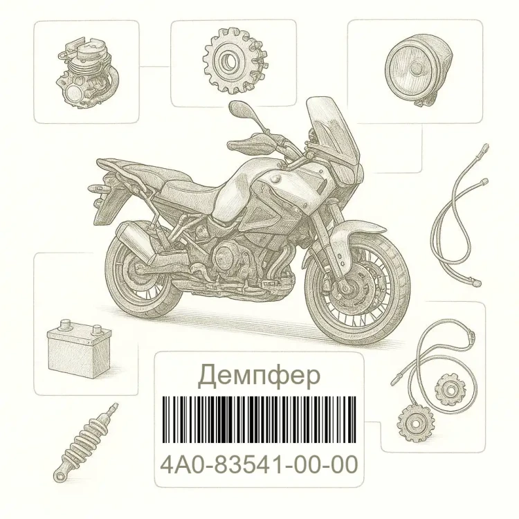 4A0-83541-00-00 Демпфер, Yamaha Номер детали 4A0-83541-00-00, 4A0835410000, 4A0-83541-00, 4A08354100, 4A0 83541 00