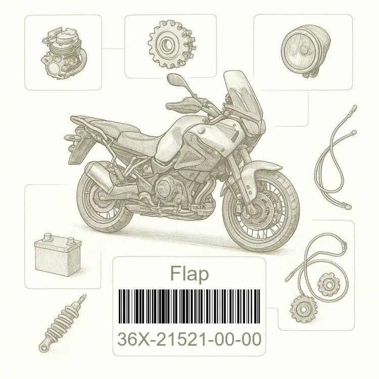 36X-21521-00-00 Flap, Front Fender, Yamaha Номер детали 36X-21521-00-00, 36X215210000, 36X-21521-00, 36X2152100, 36X 21521 00