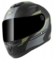 Мотошлем интеграл FC-Moto FF114B Zeron Черный матовый/Зеленый FCM-17-MH-035-16-L