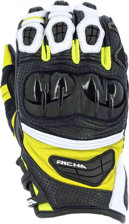 Мотоперчатки для города, спорта и туринга Richa Stealth Черный/Белый/Желтый 5STL-650-M